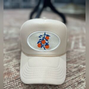 Peaches On Vines Trucker Hat SnapBack Cream Otto Vibe Beachy Modern Minimalist